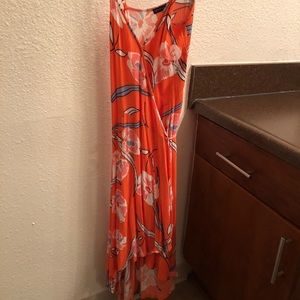 High-Low Wrap Spaghetti Strap Cotton On Dress